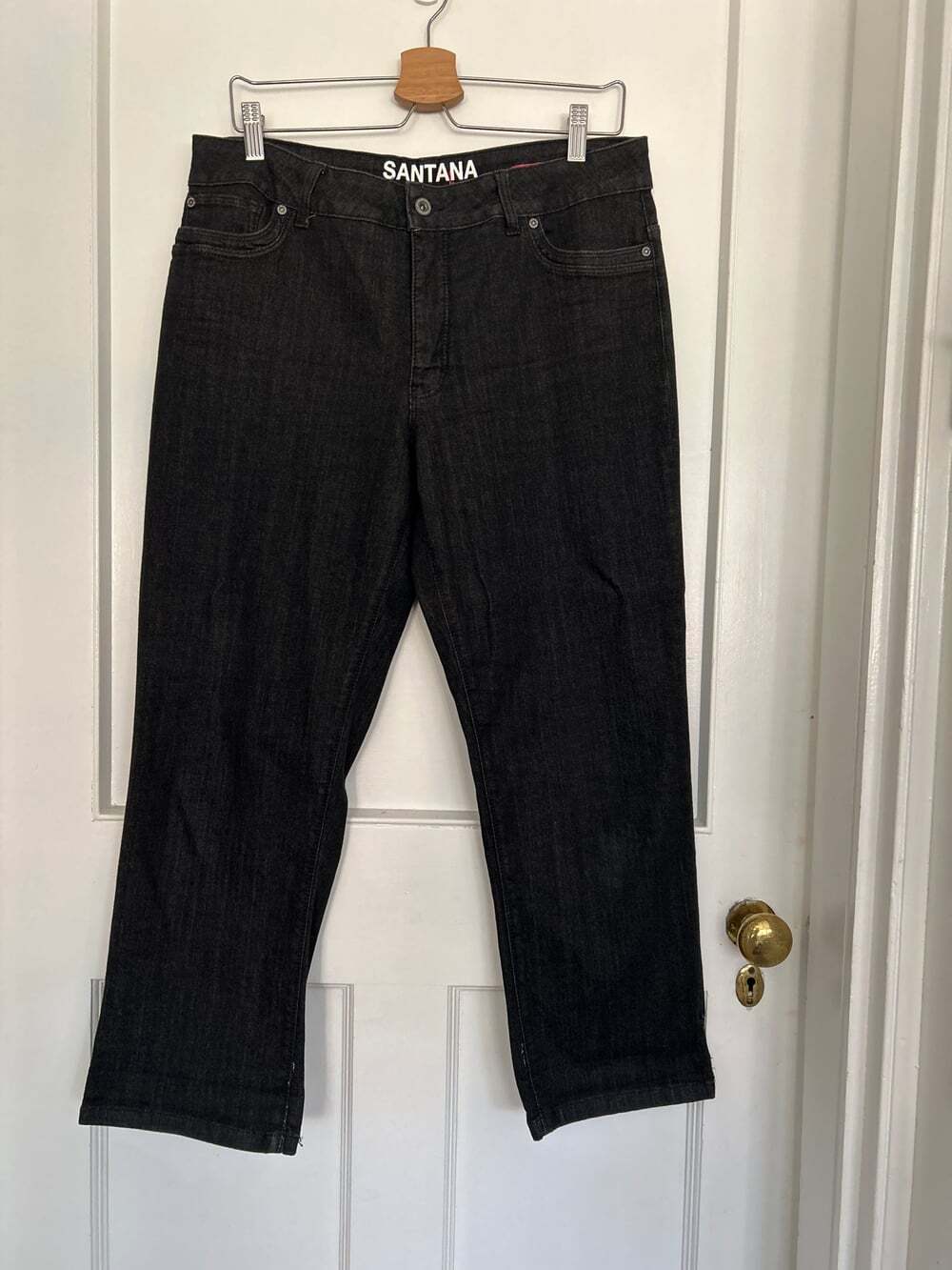 Women’s Straight Fit Santana Stretch Jeans in Black Size 12